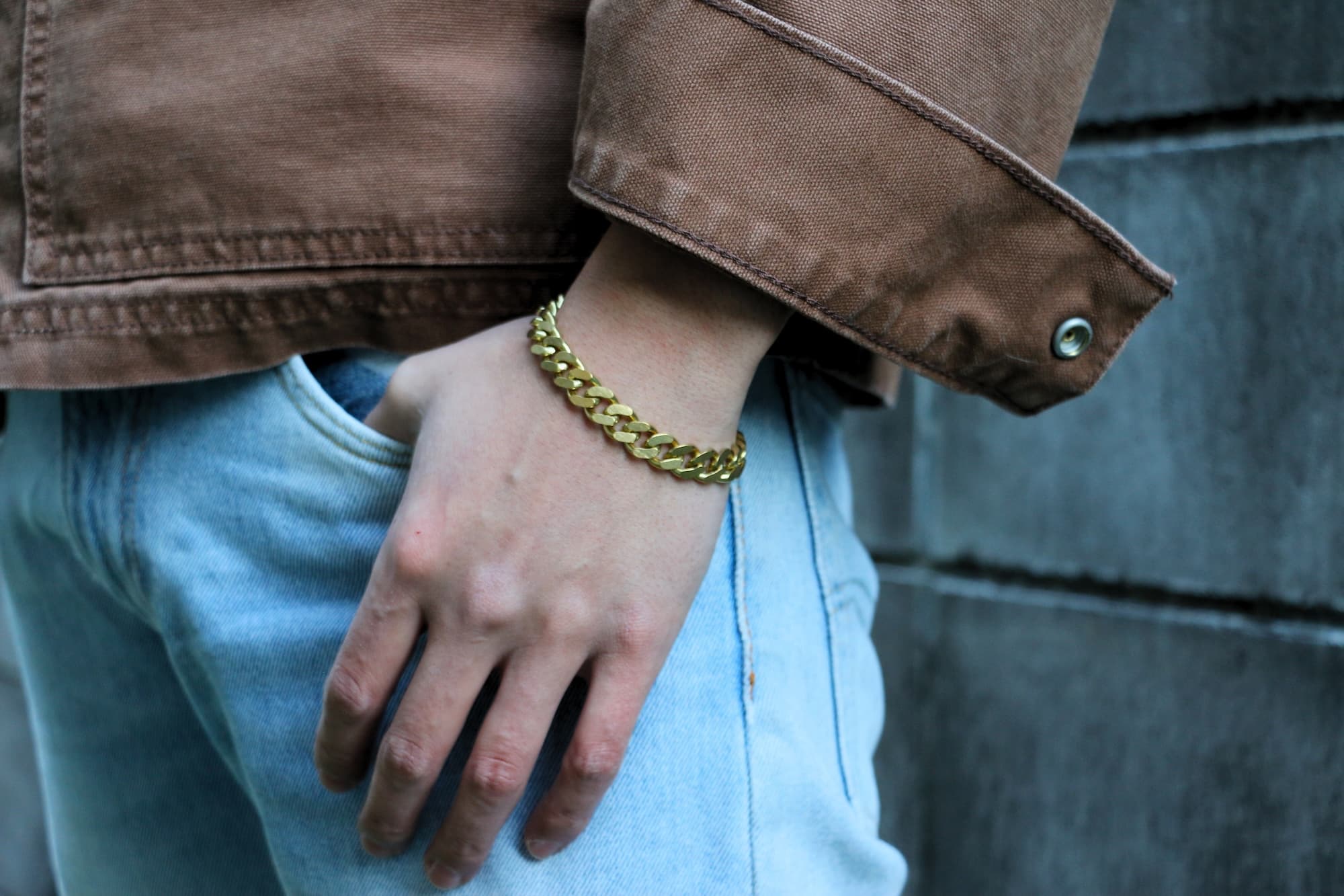 GANKO BRASS「GB-BC-01」Mサイズ、ヘビー着用画像(遠め)